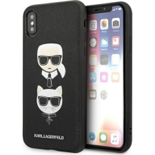 Karl Lagerfeld KLHCI65SAKICKCBK iPhone XS Max Fekete Keménytok Saffiano Karl&Choupette Fej (KLD1214) tok és táska