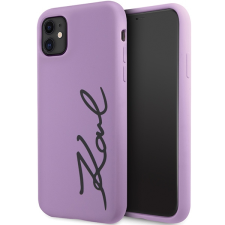 Karl Lagerfeld KLHCN61SKSVGU iPhone 11 / Xr 6.1" lila keménytok szilikon aláírással tok és táska
