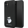 Karl Lagerfeld KLHCN61SMHCNPK iPhone 11 6.1" Fekete Keménytok Szilikon C Fém Kitűző (KF001703)