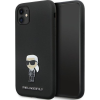 Karl Lagerfeld KLHCN61SMHKNPK iPhone 11 6.1" Fekete Szilikon Ikonikus Fém Kitűző Tok (KF001698)