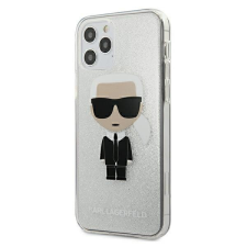 Karl Lagerfeld KLHCP12MPCUTRIKSL Glitter Ikonik Karl tok iPhone 12/12 Pro - ezüst színű tok és táska
