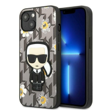 Karl Lagerfeld KLHCP13MPMNFIK1 iPhone 13 6.1" szürke Virág ikonikus Karl tok és táska