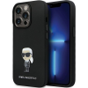 Karl Lagerfeld KLHCP14LSMHHKNPK iPhone 14 Pro 6.1" Fekete/Szilikon Ikonikus Fém Kitűző Tok (KF001701)