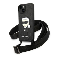 Karl Lagerfeld KLHCP14MSTKMK iPhone 14 Plus 6,7&quot; fekete/fekete keménytok Monogram Ikonik Patch tok és táska