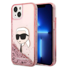 Karl Lagerfeld KLHCP14SLNKHCP iPhone 14 6,1&quot; rózsaszín csillogó keménytok Karl fej tok és táska