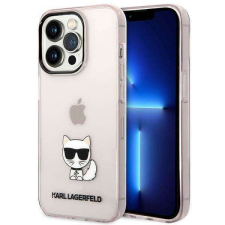 Karl Lagerfeld KLHCP14XCTTRI iPhone 14 Pro Max 6,7&quot; keménytok rózsaszín átlátszó Choupette Body tok tok és táska