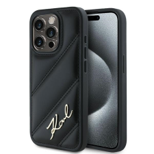 Karl Lagerfeld KLHCP15LPQDSMGK Diagonal Quilted Script tok iPhone 15 Pro - fekete tok és táska
