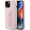 Karl Lagerfeld KLHCP15M3DMBKCP iPhone 15 Plus / 14 Plus 6.7" Rózsaszín Keménytok 3D Gumi Csillogó Logóval (GSM176261)