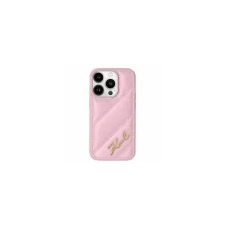Karl Lagerfeld KLHCP15MPQDSMGP Diagonal Quilted Script tok iPhone 15 Plus / 14 Plus - rózsaszín tok és táska
