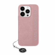 Karl Lagerfeld KLHCP15XPSAKDGCP Saffiano Rhinestones &amp; Charm tok iPhone 15 Pro Max - rózsaszín tok és táska