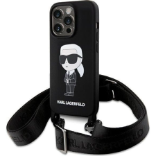 Karl Lagerfeld KLHCP15XSCBSKNK Silicone Ikonik Crossbody Tok iPhone 15 Pro Max - Fekete (KF001815) tok és táska