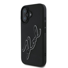 Karl Lagerfeld KLHCP16S3DRKSDLK 3D Rubber Signature keménytok iPhone 16 - fekete tok és táska