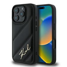 Karl Lagerfeld KLHCP16XPQDSMGK Quilted Signature keménytok iPhone 16 Pro Max - fekete tok és táska
