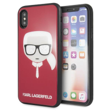 Karl Lagerfeld KLHCPXDLHRE iPhone X/Xs piros ikonikus csillogós tok Karl Lagerfeld fej tok és táska