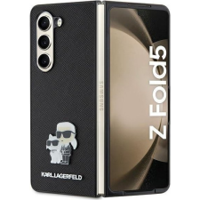 Karl Lagerfeld KLHCZFD5SAKCNPK Z Fold5 F946 Keménytok Fekete Saffiano Karl&Choupette Kitűző (KF001852) tok és táska