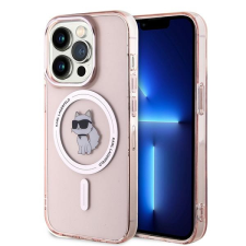 Karl Lagerfeld KLHMP14LHFCCNOP IML Choupette MagSafe-kompatibilis tok iPhone 14 Pro - rózsaszín tok és táska