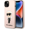 Karl Lagerfeld KLHMP14MSNIKBCP iPhone 14 Plus / 15 Plus 6,7" Keménytok Rózsaszín Szilikon Ikonikus Magsafe (KLD1341)