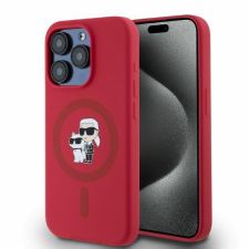 Karl Lagerfeld KLHMP15LSCMKCRHR MagSafe Silicone KC Heads Ring keménytok iPhone 15 Pro - piros tok és táska