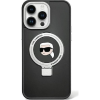 Karl Lagerfeld KLHMP15XHMRSKSKHK iPhone 15 Pro Max 6.7" Fekete Keménytok Gyűrűs Állvány Karl Head Magsafe (KF001824)
