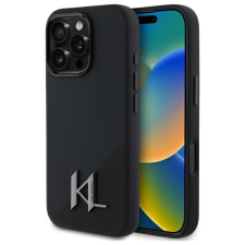 Karl Lagerfeld KLHMP16LSCMKMPCK Silicone Shadow Metal Initial MagSafe keménytok iPhone 16 Pro - fekete tok és táska