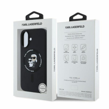Karl Lagerfeld KLHMP16SSCMKCRHK Silicone KC Body Ring MagSafe-kompatibilis tok iPhone 16 - fekete tok és táska