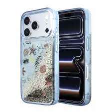 Karl Lagerfeld Liquid Glitter Beach tok, Apple iPhone 18 Pro - kék tok és táska