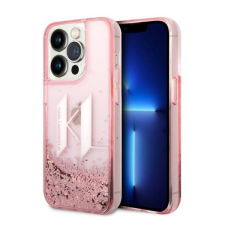 Karl Lagerfeld Liquid Glitter Big KL Apple iPhone 14 Pro hátlap tok, rózsaszín tok és táska