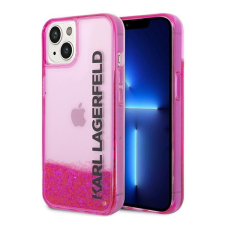 Karl Lagerfeld Liquid Glitter Elong Apple iPhone 14 hátlap tok, rózsaszín tok és táska