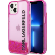 Karl Lagerfeld Liquid Glitter Elong Apple iPhone 14 hátlap tok, rózsaszín (KLD1003) tok és táska