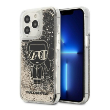 Karl Lagerfeld Liquid Glitter Gatsby hátlap tok Apple iPhone 13 Pro Max, fekete tok és táska