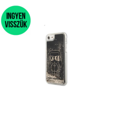 Karl Lagerfeld Liquid Glitter Gatsby hátlap tok Apple iPhone SE 2022/2020/8/7, fekete tok és táska