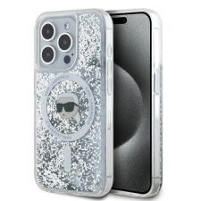 Karl Lagerfeld Liquid Glitter Karl Head MagSafe-kompatibilis tok iPhone 15 Pro - átlátszó tok és táska