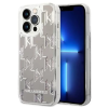 Karl Lagerfeld Liquid Glitter Monogram Apple iPhone 14 Pro Max hátlap tok ezüst