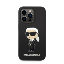 Karl Lagerfeld Liquid Ikonik NFT szilikon hátlap tok Apple iPhone 14 Pro, fekete tok és táska