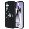 Karl Lagerfeld Liquid Silicone K&amp;CH Heads Samsung S936 Galaxy S25 Plus MagSafe hátlapvédő tok fekete (KLHMS25MSKCHTCK)