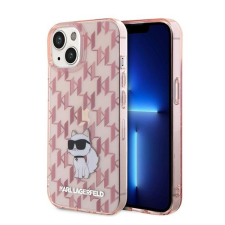 Karl Lagerfeld Monogram Choupette Apple iPhone 15 hátlap tok, rózsaszín tok és táska