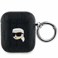 Karl Lagerfeld Monogram Karl Head tok AirPods 1/2-hez - fekete fülhallgató, fejhallgató tok