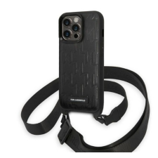 Karl Lagerfeld Monogram Plaque Logo Apple iPhone 14 Pro hátlap tok, fekete tok és táska