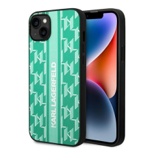 Karl Lagerfeld Monogram Stripe Apple iPhone 14 hátlap tok, zöld tok és táska