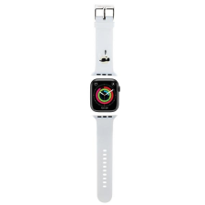 Karl Lagerfeld óraszíj KLAWLSLKNH Apple Watch 42/44/45mm fehér szíj 3D gumiból Karl Head Karl fej tok okosóra kellék