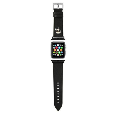 Karl Lagerfeld óraszíj KLAWMOKHK Apple Watch 38/40/41mm fekete szíj Saffiano Karl fej okosóra kellék