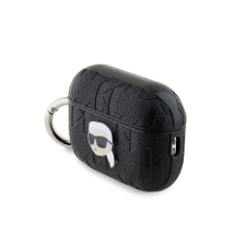 Karl Lagerfeld PU Embossed Karl Head Apple AirPods Pro 2 tok, fekete fülhallgató, fejhallgató tok