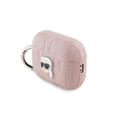 Karl Lagerfeld PU Embossed Karl Head Apple AirPods Pro 2 tok, rózsaszín fülhallgató, fejhallgató tok