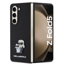 Karl Lagerfeld PU Saffiano Karl and Choupette NFT Samsung Z Fold5 tok, fekete tok és táska