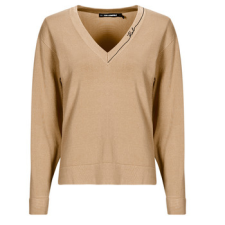 Karl Lagerfeld Pulóverek LIGHT V-NECK KNIT SWEATER Bézs EU L női pulóver, kardigán
