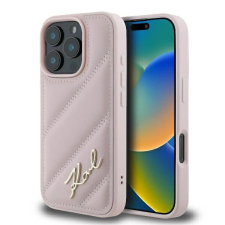 Karl Lagerfeld Quilted Signature tok iPhone 16 Pro - rózsaszín tok és táska