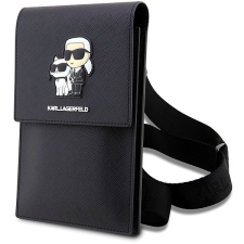 Karl Lagerfeld Saffiano Metal Logo NFT Telefontáska, fekete tok és táska