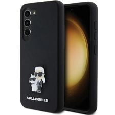 Karl Lagerfeld Silicone Karl&Choupette Metal Pin tok Samsung Galaxy S24 - fekete tok és táska