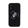 Karl Lagerfeld Silicone KC Heads Ring Apple iPhone 16 hátlap tok, fekete KLHMP16SSCMKCRHK