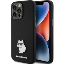 Karl Lagerfeld szilikon Choupette fém tűs tok iPhone 15 Pro - fekete tok és táska